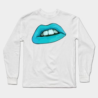 Blue lips Long Sleeve T-Shirt